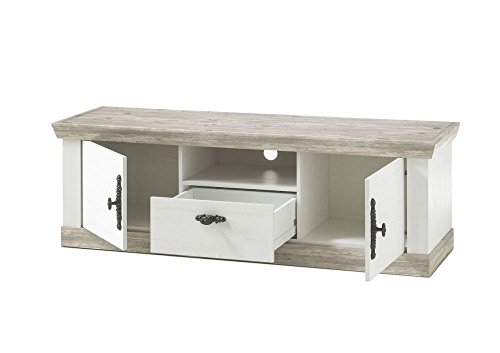 Wohnkombination Kiruna II 6tlg. Set, Pinie weiß, Oslo Pinie Nachbildung, Wohnzimmer, Möbel, Wohnzimmerset, Wohnzimmermöbel, Wohnwand, Sideboard Größe mit Beleuchtung – Bild 6