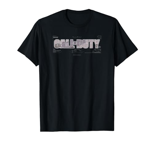 Call of Duty Classic Game Logo Seen Through Visor T-Shirt, Homme, Noir, L