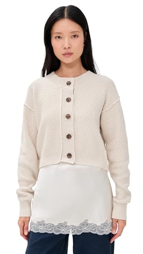 Free People Women's Lila Cardigan, Birch, Off...