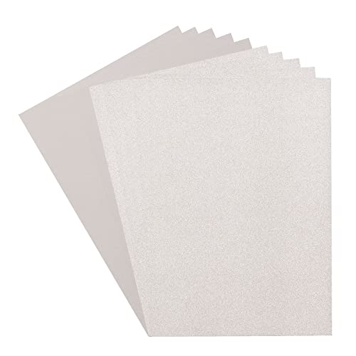 Florence Papier cartonné (216 g/m²) et pailleté (250 g/m²), argenté, A4, 10 feuilles, pour scrapbooking, fabrication de cartes, matrices découpe autres...