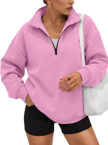 Image of Trendy Queen Women's Oversized Sweatshirts Half Quarter Zip Fleece Sweaters