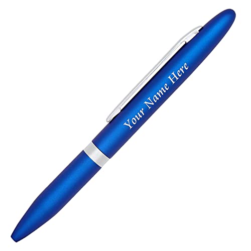 Image of Personalised Metal Pen with Name, Logo, Pack of 1 (Long Blue)