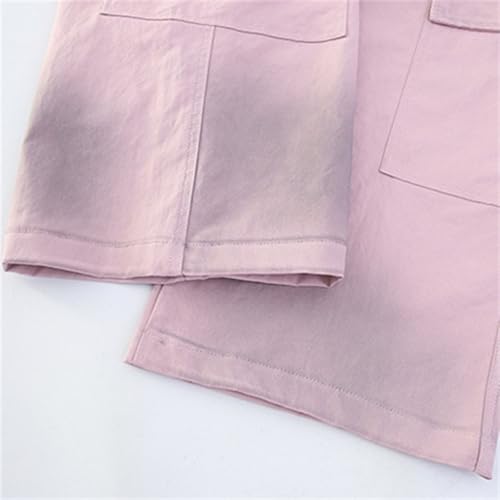 Girls Cargo Trousers Elastic High Waist Straight Wide Leg Streetwear Pants with Multi Pockets Fashion Gradient Jeans3