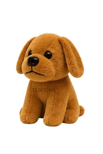 Image of Baby Dog Soft Toy for Girls Boys Kids, Brown, Animal Plush Stuffed Teddy Gift Birthday, 18 cm