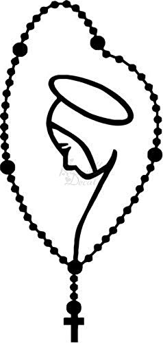 Rosary Lady Fatima Virgin Mary Vinyl Decal Sticker