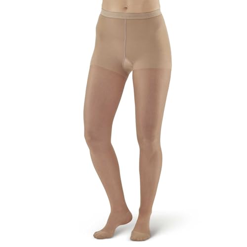 Ames Walker AW Style 15 Sheer Support 15-20 mmHg Moderate Compression Closed Toe Pantyhose Lt. Nude Queen Plus - Main Image