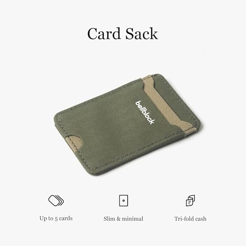 Image of Bellblock Canvas Card Holder for Men /Women | Slim Handcrafted Mens Card Wallet | Upto 5 Cards & Folded Cash | Cotton Canvas | Olive Green (Pack of 1)