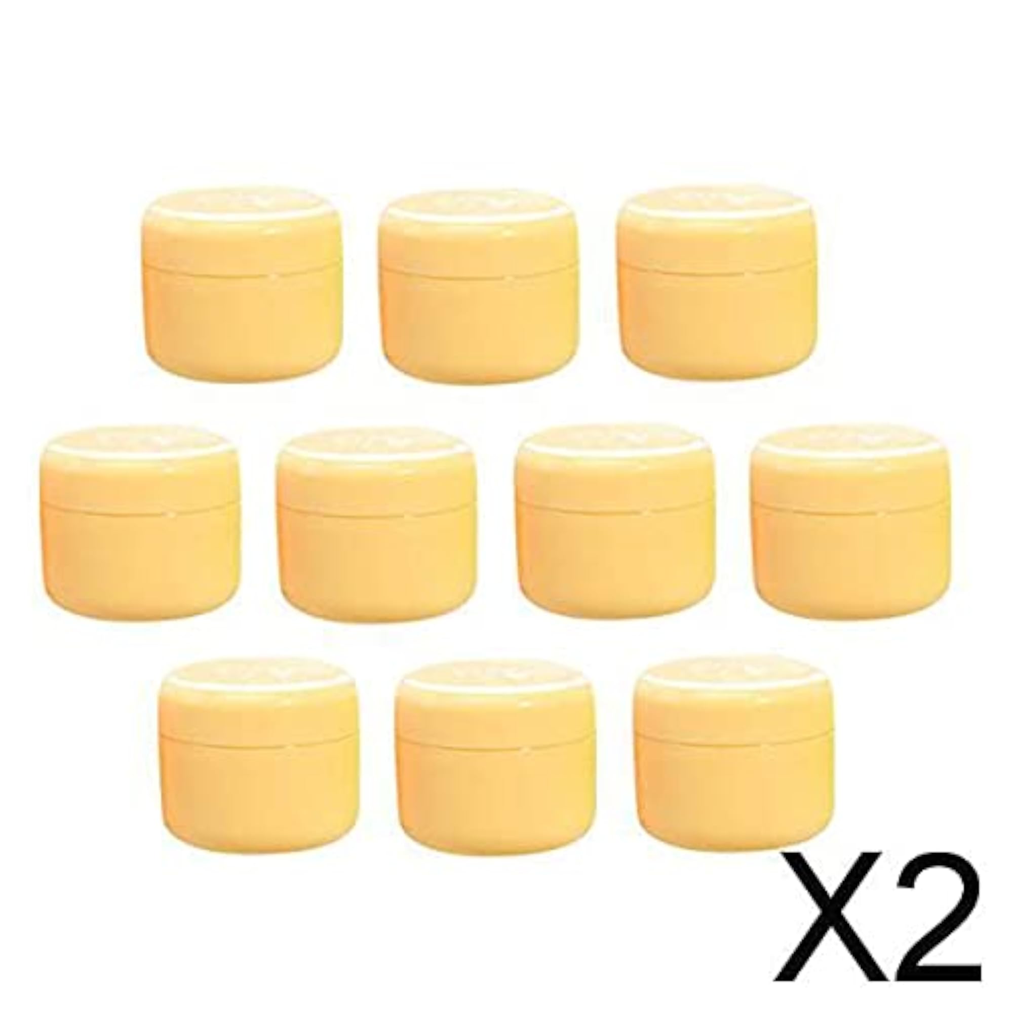 2x Refillable Plastic Empty Face Cream Container with Lid