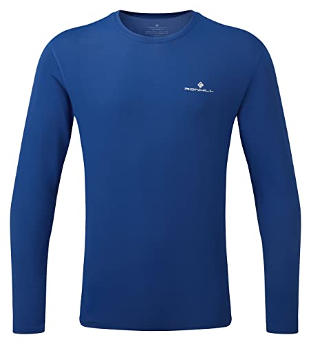 Ronhill Men's Core L/S Tee T Shirt, Drk Cobalt/Bright White, L UK
