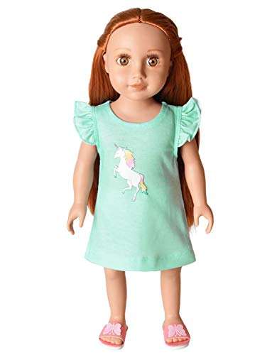 Unicorn Nightgowns Toddler Girls & Dolls Matching Flutter Sleeve Night Dresses