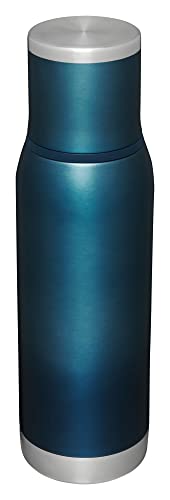 Image of Stanley Adventure-To-Go Vacuum Bottle 25 oz | Wide Mouth with Leakproof Cup Lid | Keep Drinks Hot or Cold | Packable for Travel | Insulated Stainless Steel Thermal Bottle | BPA-Free | Blue Glow