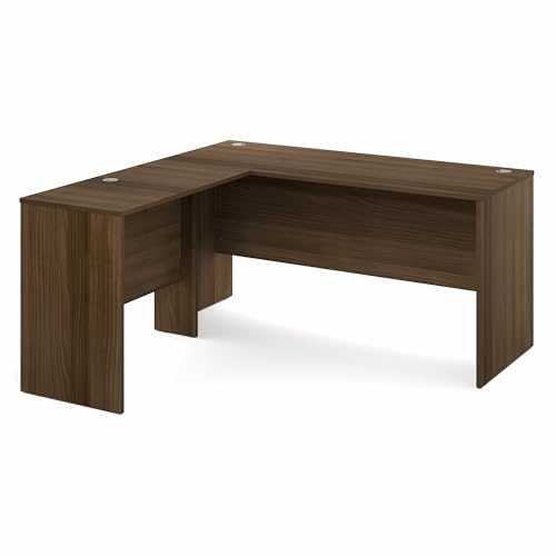 Image of Furinno Roger 60 Inch L-Shaped Office Desk, Executive Desk with Reversible Desk Return, Modesty Panel, Desk Cord Grommet, Scratchproof, for Home Office, Modern Walnut