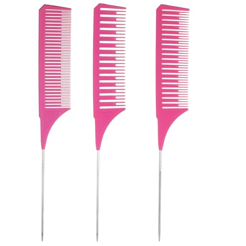 Combo de 3 Peines para Mechas con Cola Larga Acero Inoxidable miniatura 1