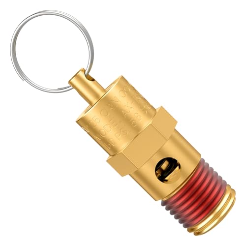 DALQUIS 1/4' Male NPT Brass Safety Valve, 150 PSI Pressure Relief for Air Compressors, Tank Pop Off Valve with Secure Pressure Regulation (1 Pack)