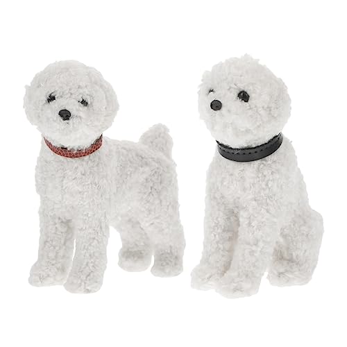 DIKACA 2 Piezas Cachorro de simulación plushies muñeca de Juguete Adorno de Perro Figura de Perro Figura Realista Perro de Juguete el plastico