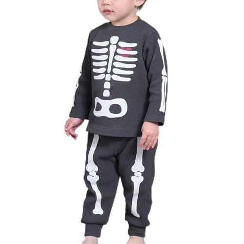 [アンパサンド] 光るパジャマ キッズ 子供 ハロウィン 男の子 女の子 長袖 綿100% 秋 冬 蓄光 コスプレ 仮装 おばけ かわいい おしゃれ 140cm 130 120 110 100 90 80 幼稚園 保育園 園児 プレゼント 子ども こども ベビー 赤ちゃんのサムネイル