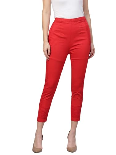 Ada Indian Hand Embroidered Indian Chikankari Cotton Trouser Pants for Women A359424