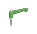 Kipp 06611-21086X60 Fiberglass Reinforced Plastic/Steel Adjustable Handle with M10 External Thread, Novo?Grip Style, Stainless Steel Components, Metric, 60 mm Screw Length, Size 2, Signal Green Color