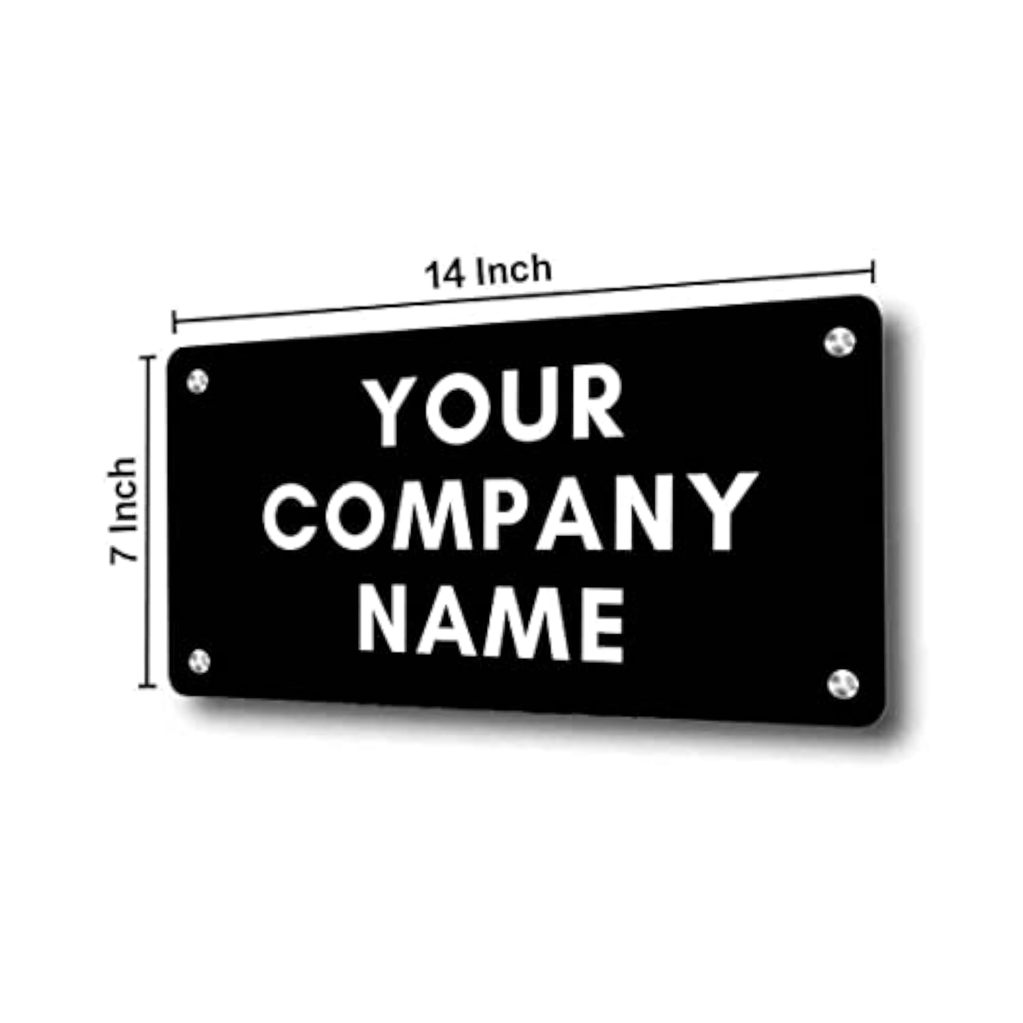 Personalized Stainless Steel Name Plate for Company Office, Black