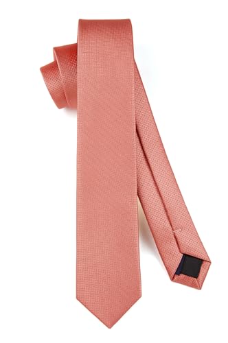 HISDERN Corbata para hombre Corbatas finas de 6 cm Corbata de seda fina ruborizada Corbatas clásicas para bodas Fiestas Negocios Trabajo (6 cm)