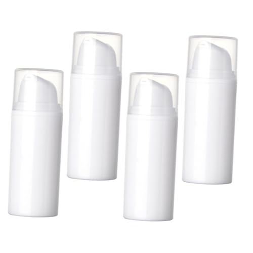 LALADEFIEE 4 pièces Lot de Flacons Pressions sous Vide Bouteilles Cosmétiques Portables Conteneurs Lotion Multifonctions pour Voyage et Soins Hydratants