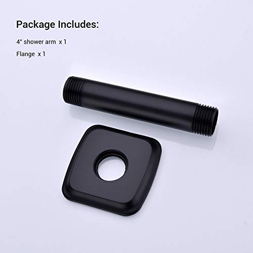 Black Shower Arm With Flange 4 Inches Stainless Steel Ceiling Mounted Extender Arm For Rainfall Shower Head, Matte Black #TOP5