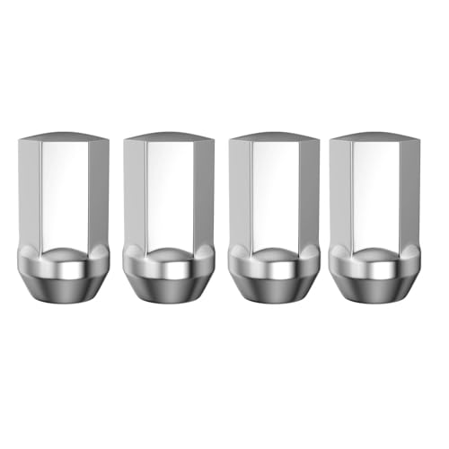 Image of MIKKUPPA 4PCS M14x1.5 OEM Lug Nuts - Replacement for Chevy Silverado Suburban Tahoe, GMC Sierra 1500 Yukon, Buick Cadillac Dodge Chrysler, OEM Factory Wheel, Chrome Closed End One-Piece Tire Nut