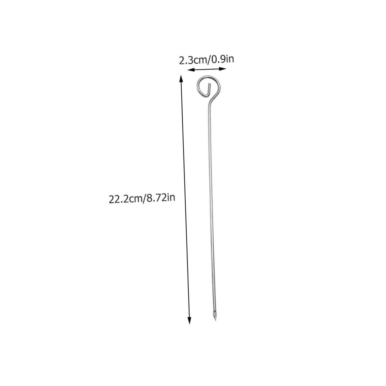 Mikikit 20Pcs Stainless Steel Barbecue Skewers Reusable Meat Skewers for Grilling Comfortable Grip for Outdoor Bbq Family Dinners and Parties