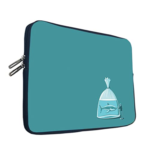 Image of TheSkinMantra Chain Laptop Sleeve Bag Compatible with Laptop /Macbooks /Chrombook /Notebook /Zbook (14.1 Inch [Chain], I Love Shark)