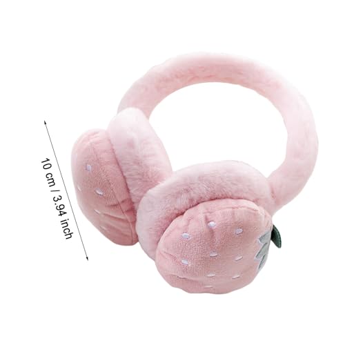 2 Pack Strawberry Fruit Patch Faux Fur Ear Muffs for Ladies Winter Riders - image 2