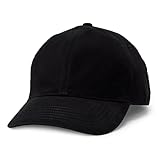Amazon Essentials Men's Washed Cotton Baseball Cap, Black, One Size