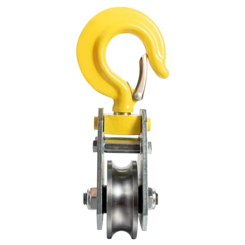 1Ton Pulley Hook Heavy Duty Pulley Lifting Block Hoist with Hook for 5/8" Wire Rope Snatch Block 1Pack