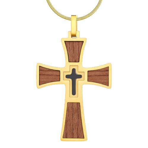 Collier croix homme en bois pour un style quotidien élégant et spirituel