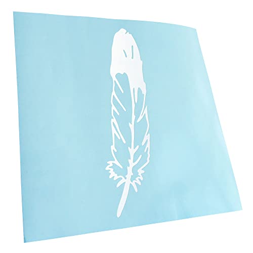 Kiwistar JDM Decal Racing - Adhesivo para coche, portátil, bicicleta, camión, motocicleta, 24 x 7 cm, diseño de plumas, color blanco mate