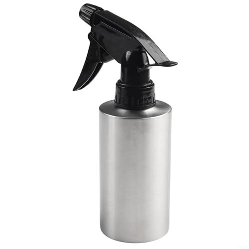 Trayneel Botella de spray de aceite de acero inoxidable de 250 ml para aceite de oliva, vinagre, pulverizador, cocina, cocina, hornear, barbacoa, ensalada, plata