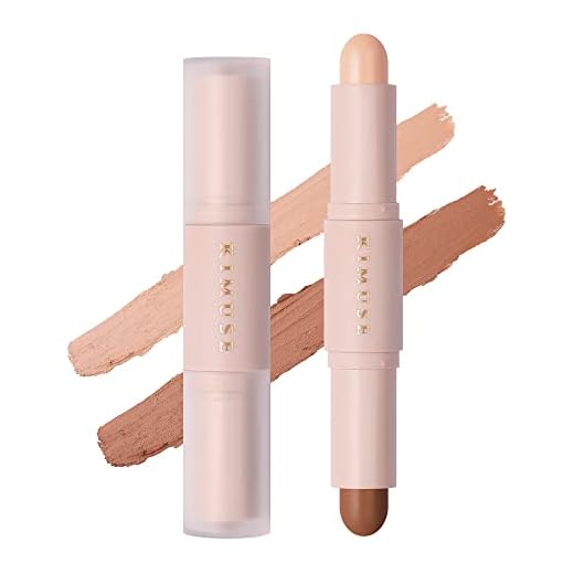 KIMUSE 2Color Dual Cream Contour Stick, Highlight & Contour Bronzer Stick, Long Lasting & Waterproof Contour Sticks Kit for Light Skin Face Makeup