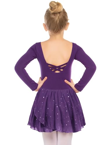 Image of Arshiner Kids Girls Classic Long Sleeve Leotard Dance Ballet Dress