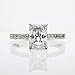 Bo.Dream Radiant Cut 1.5ct Cubic Zirconia Engagement Rings for Women Platinum Plated Sterling Silver Size 5