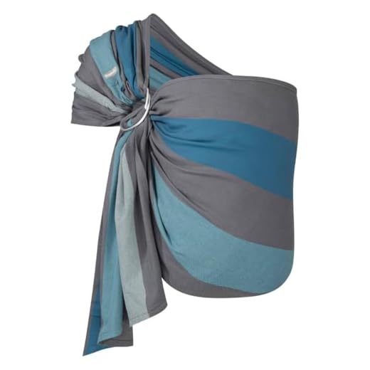 Hoppediz Ring-Sling, Fascia porta bebè per neonati e bambini con due anelli in alluminio, 0-36 mesi, 3-20 kg, Brighton