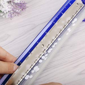 Eagle Ring Binder 3 Hole Punch, with Chip Tray, Built-in Ruler, Fit for Standard 3 Ring Binder (Purple)