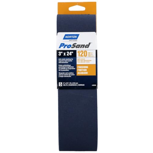 Norton 3X Series Sanding Belt, Zirconia Alumina, 80 Grit, 3" Wide x 21" Length (Pack of 5)