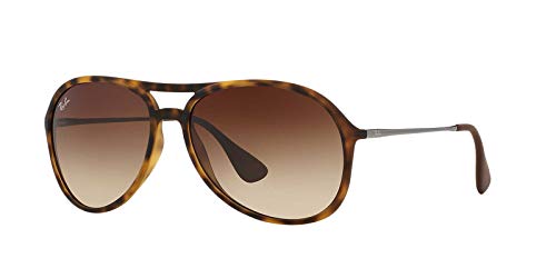 Ray-Ban Mens RB4201 Alex Square Sunglasses, Rubber Havana/Brown Gradient Dark Brown, 59 mm