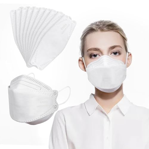 Image of Borje KN95 Face Masks for Adults 50 Pack, 5-Ply White Disposable Face Mask Against PM 2.5 Smoke & Dust, Filtration Efficiency 95%