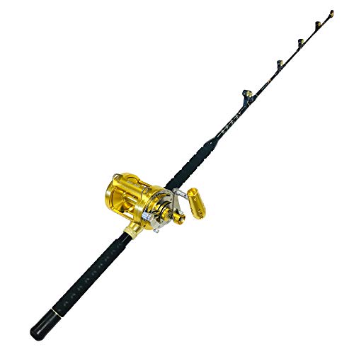 EatMyTackle 50 Wide 2 Speed Fishing Reel with 160-200 Pound Tournament Rod