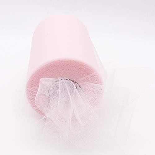 BIT.FLY 15 cm x 100 Yards (91.4 m) Roll of Tulle Snowflake Tutu Party Wraping Crafts Wedding Dress Sewing Craft Fabric Party Decoration with Ribbon Bow - Image 3