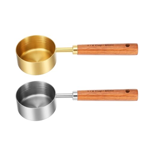 Set 2 piezas cucharas medidoras 60 ml acero inoxidable miniatura 1