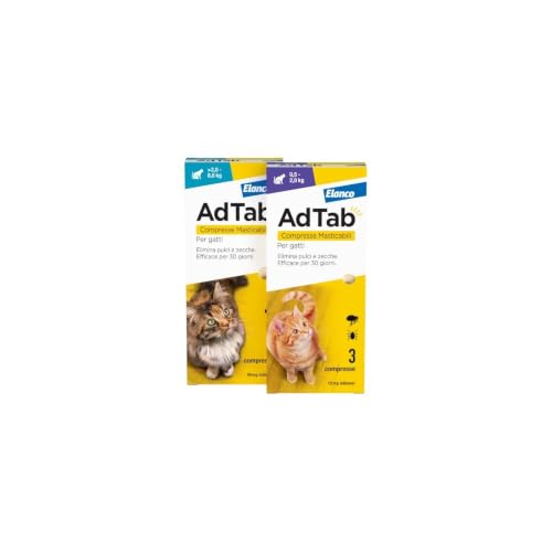 AdTab Compresse Masticabili per gatti >2,0-8,0 Kg - 3 compresse