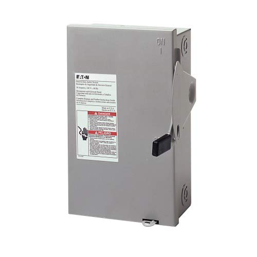 EATON DG321NGBLORED Cartridge Fuse General Duty Safety Switch, 240 VAC, 30 A, 3 Poles