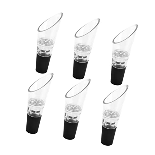 HOLIDYOYO 6pcs Wine Pourer for Restaurant Wine Aerator Pourer Wine Accessories Pour Spouts Wine Aerator Wine Spout Clear Wine Bottles Wine Bottle Stopper Pourer Black