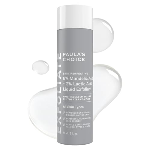 Paula’s Choice 6% Mandelic Acid + 2% Lactic Acid Exfoliant, Gentle Daily AHA Exfoliation for Discoloration, Bumpy Texture & Radiance, for Sensitive Skin, Fragrance-Free, 3 Fl. Oz.